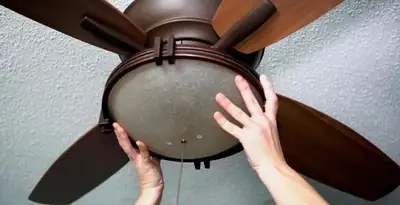 Ceiling fan repair and reinstallation on ceiling mount in Spokane, WA