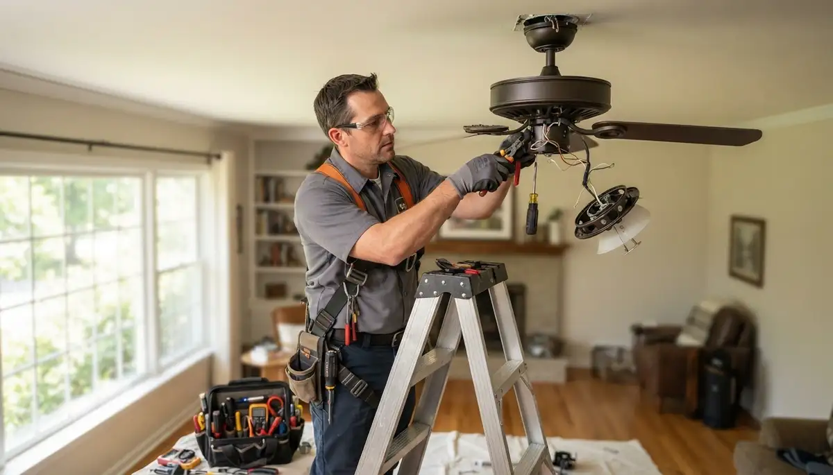 Ceiling fan repair service for Spokane, WA homes by a local electrician
