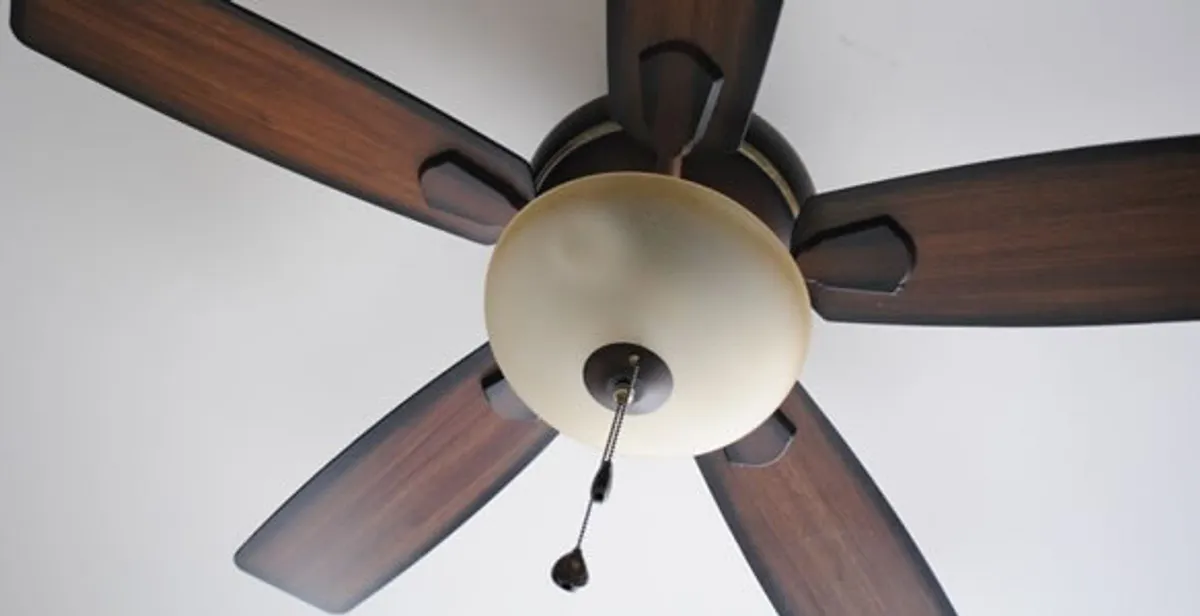 Fully installed ceiling fan with balanced blades and light fixture in Spokane, WA