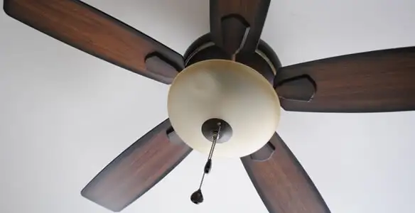 Fully installed ceiling fan with balanced blades and light fixture in Spokane, WA
