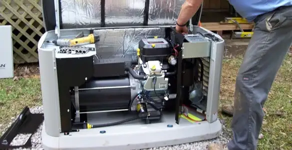 generator installation service showing technician connecting and configuring generator components in Spokane, WA