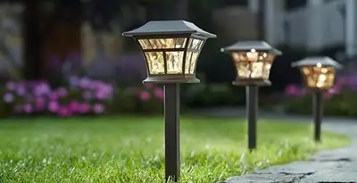 landscape lighting installation services with professionally installed pathway lights in Spokane, WA