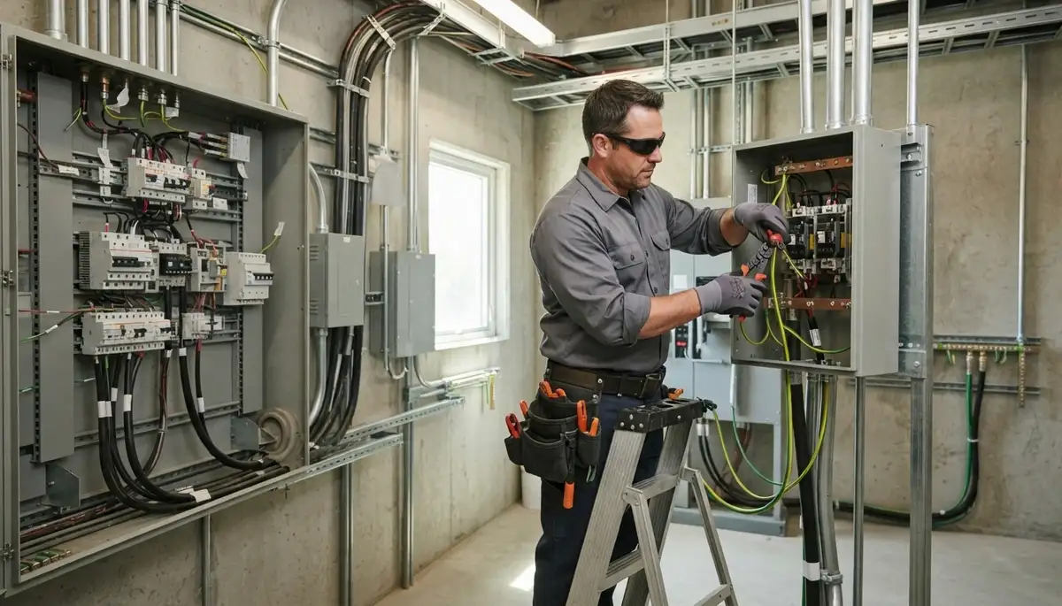 Lightning surge protection installation by Spokane, WA electricians for older home electrical panels
