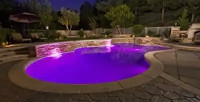 pool light installation and repair services illuminating a residential swimming pool in Spokane, WA