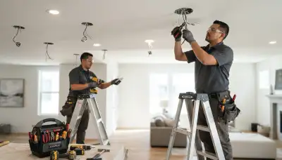 Recessed lighting installation for older Spokane, WA homes by a professional electrician