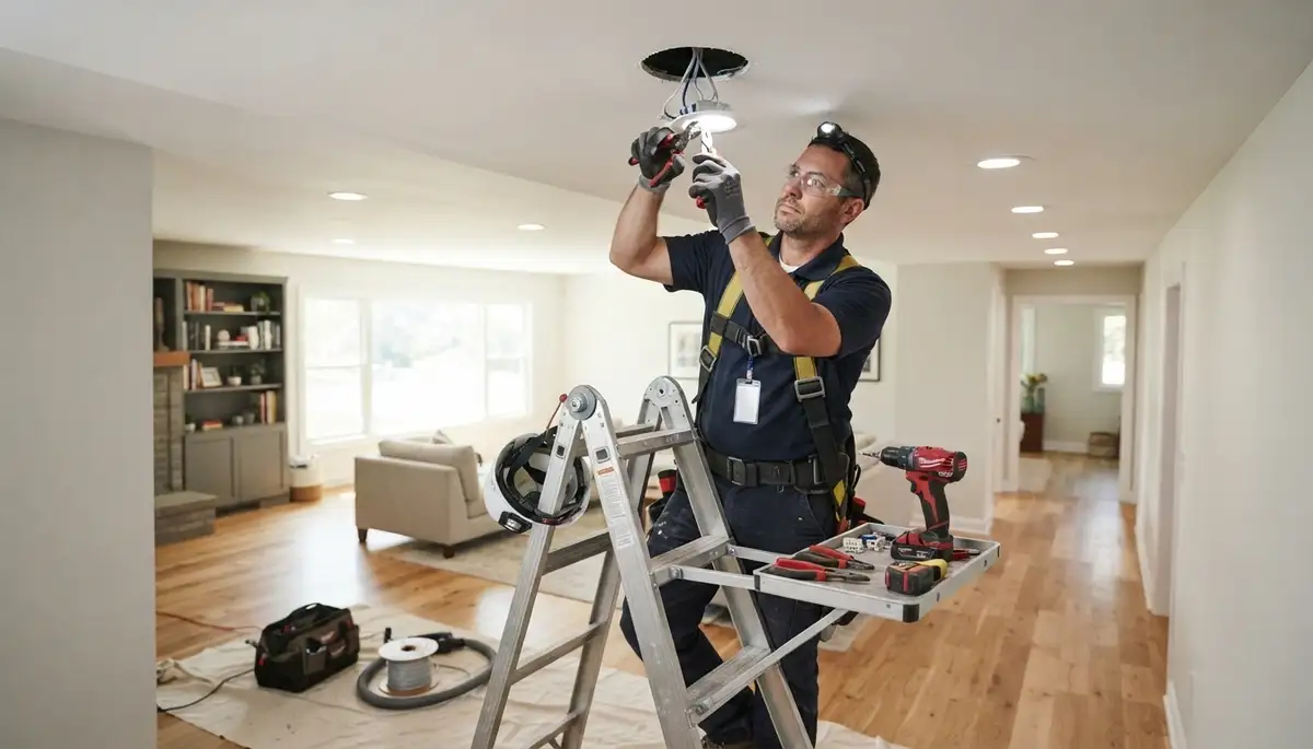 Recessed lighting installation for older homes in Spokane, WA by a local electrician
