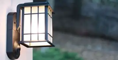 security light installation services with professionally mounted exterior wall light in Spokane, WA