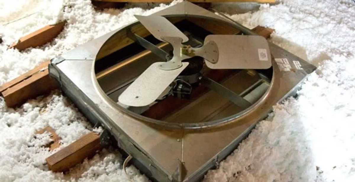 whole house fan installation services with attic-mounted ventilation unit in Spokane, WA